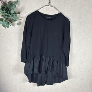 English Factory > Mixed Media Black Long Sleeve Top Large